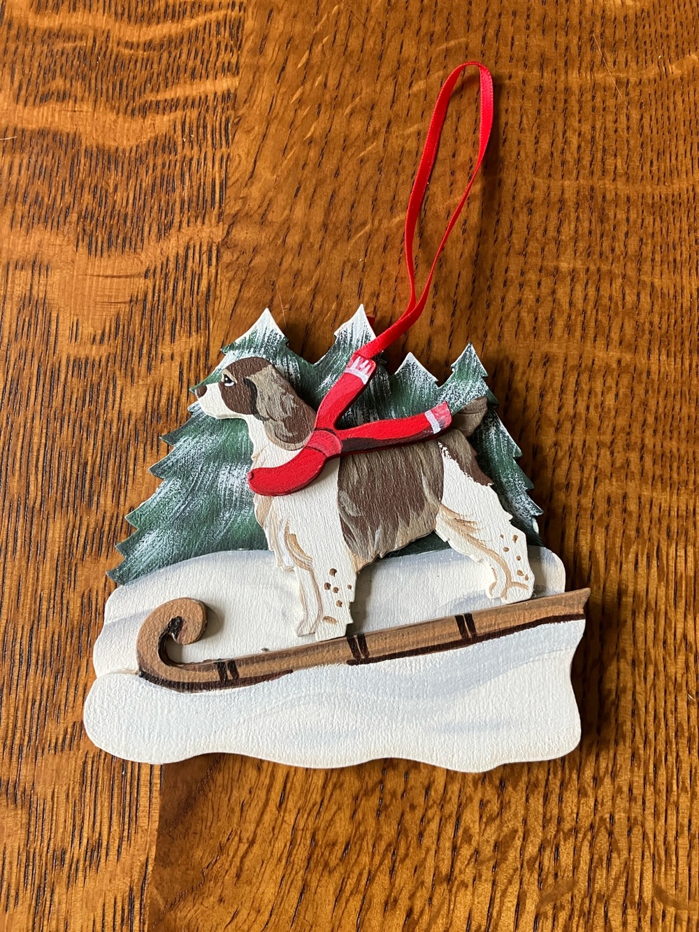 Adorable Springer Spaniel Christmas ornament holiday made in USA